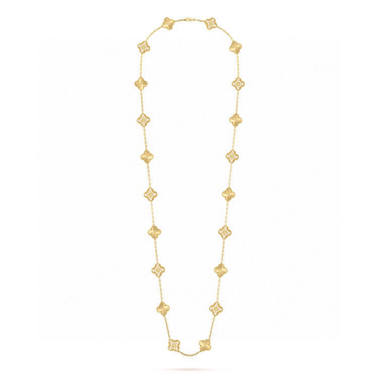 Vintage Alhambra 20 Motifs Long Necklace