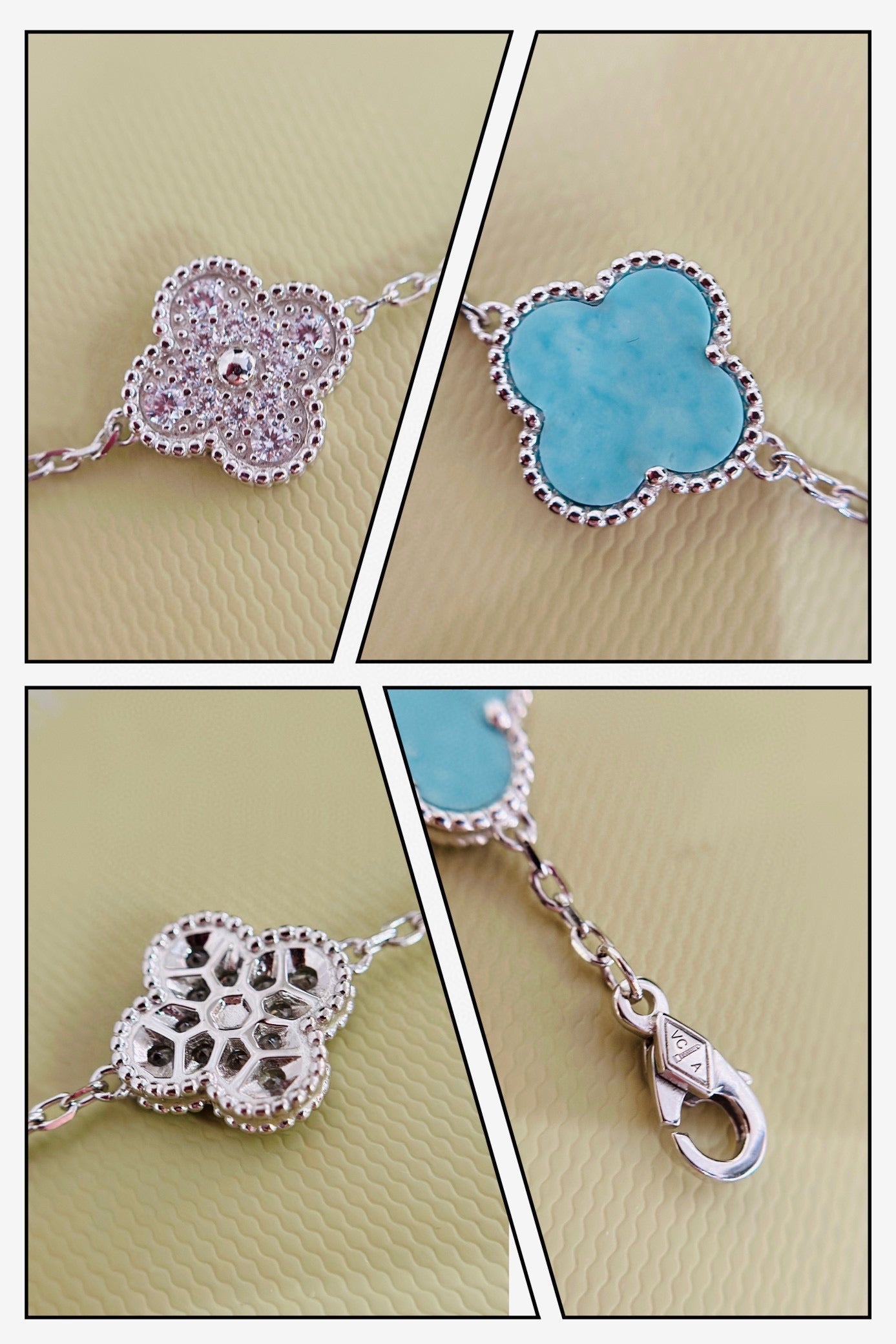 Vintage Alhambra Five Motifs Agate Bracelet