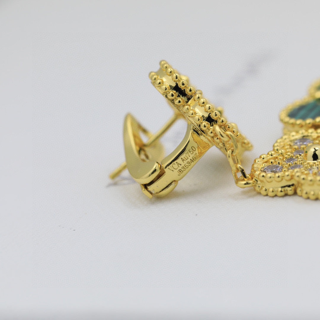 Magic Alhambra Three Pearls Motifs Earrings