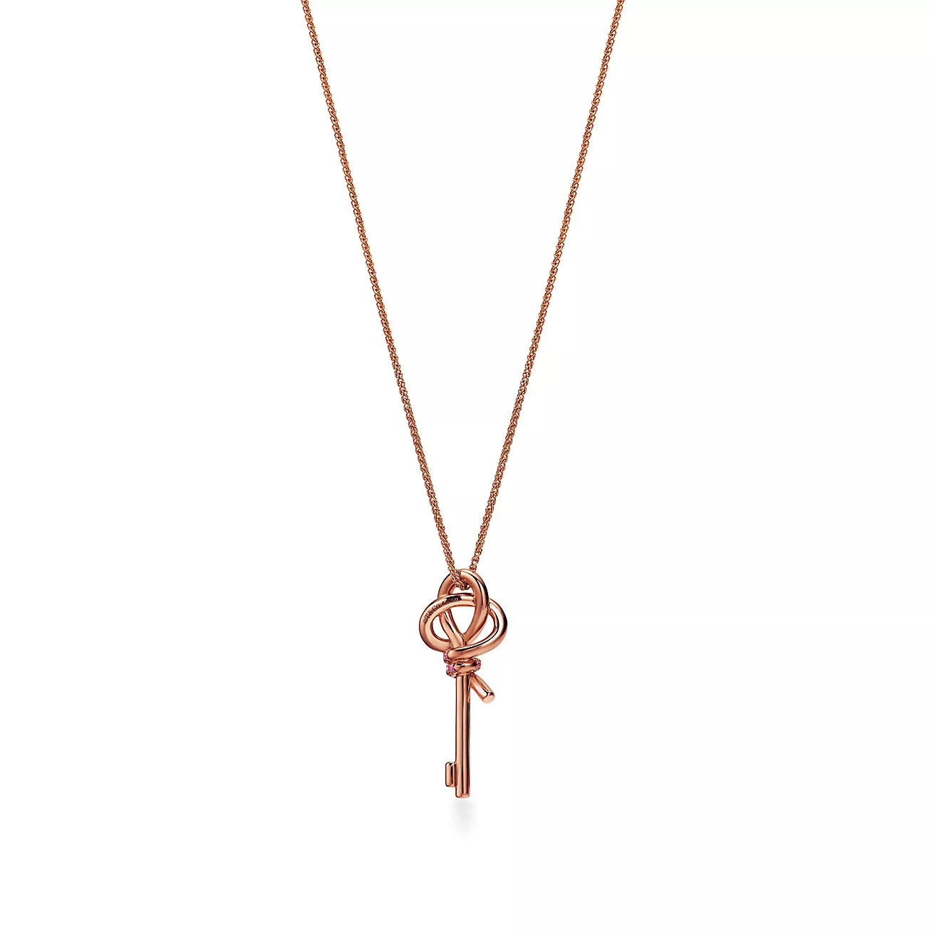 T Keys Woven Pink Diamonds Medium Necklace
