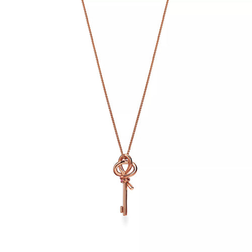 T Keys Woven Pink Diamonds Medium Necklace