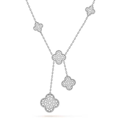 Magic Alhambra Six Motifs Diamonds Necklace