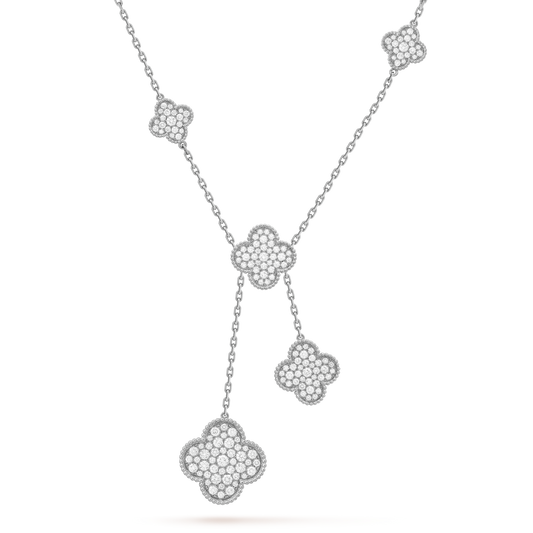 Magic Alhambra Six Motifs Diamonds Necklace