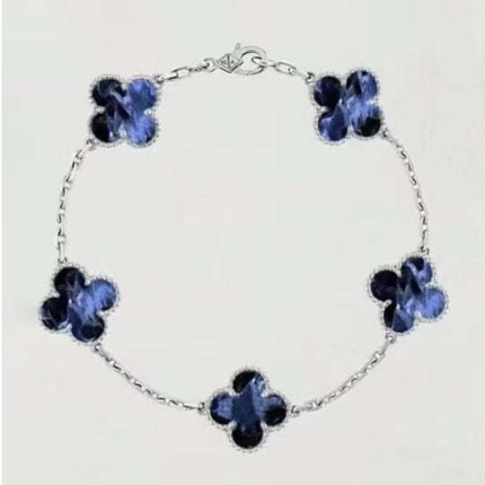 Vintage Alhambra Crystal Blue Bracelet