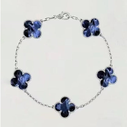 Vintage Alhambra Crystal Blue Bracelet