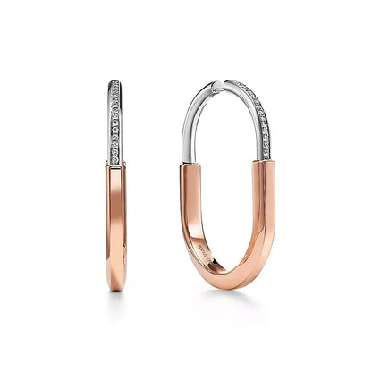 T Lock Diamond Earrings