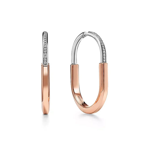 T Lock Diamond Earrings