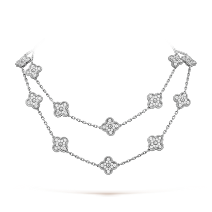 Vintage Alhambra 20 Motifs Long Necklace