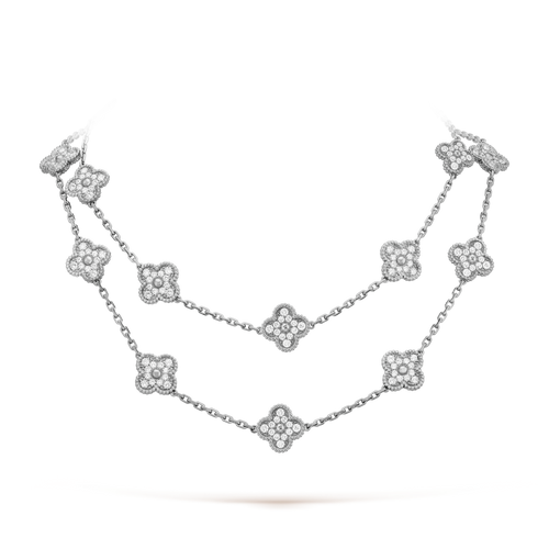 Vintage Alhambra 20 Motifs Long Necklace