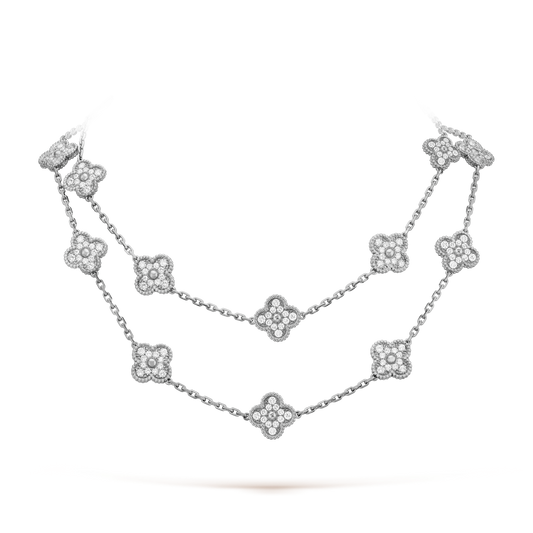 Vintage Alhambra 20 Motifs Long Necklace