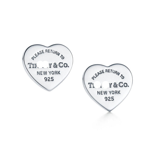 Return to Heart Tag Stud Earrings