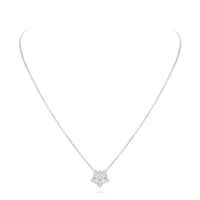 Lotus Openwork Pendant Necklace