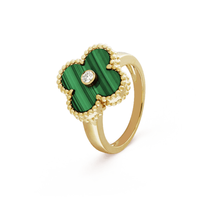 Vintage Alhambra Malachite Ring