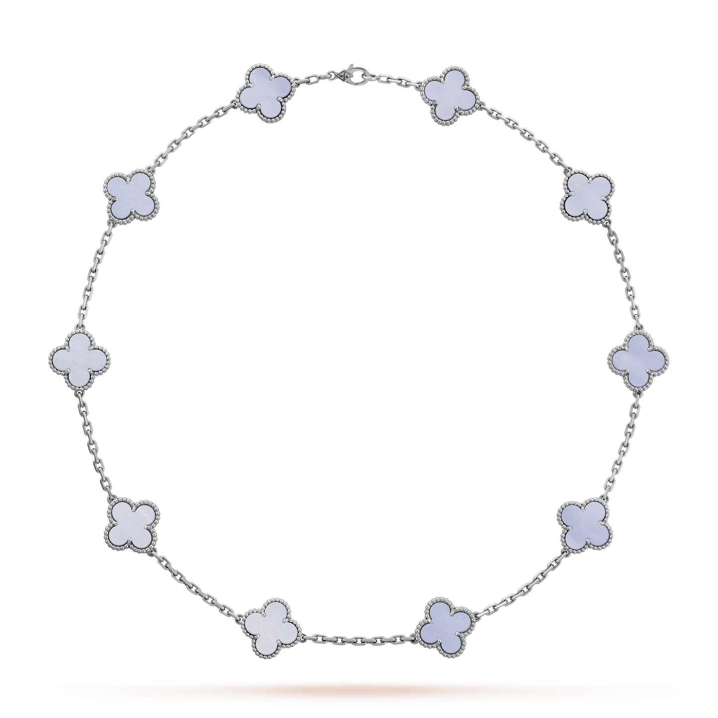 Vintage Alhambra Chalcedony 10 Motifs Necklace