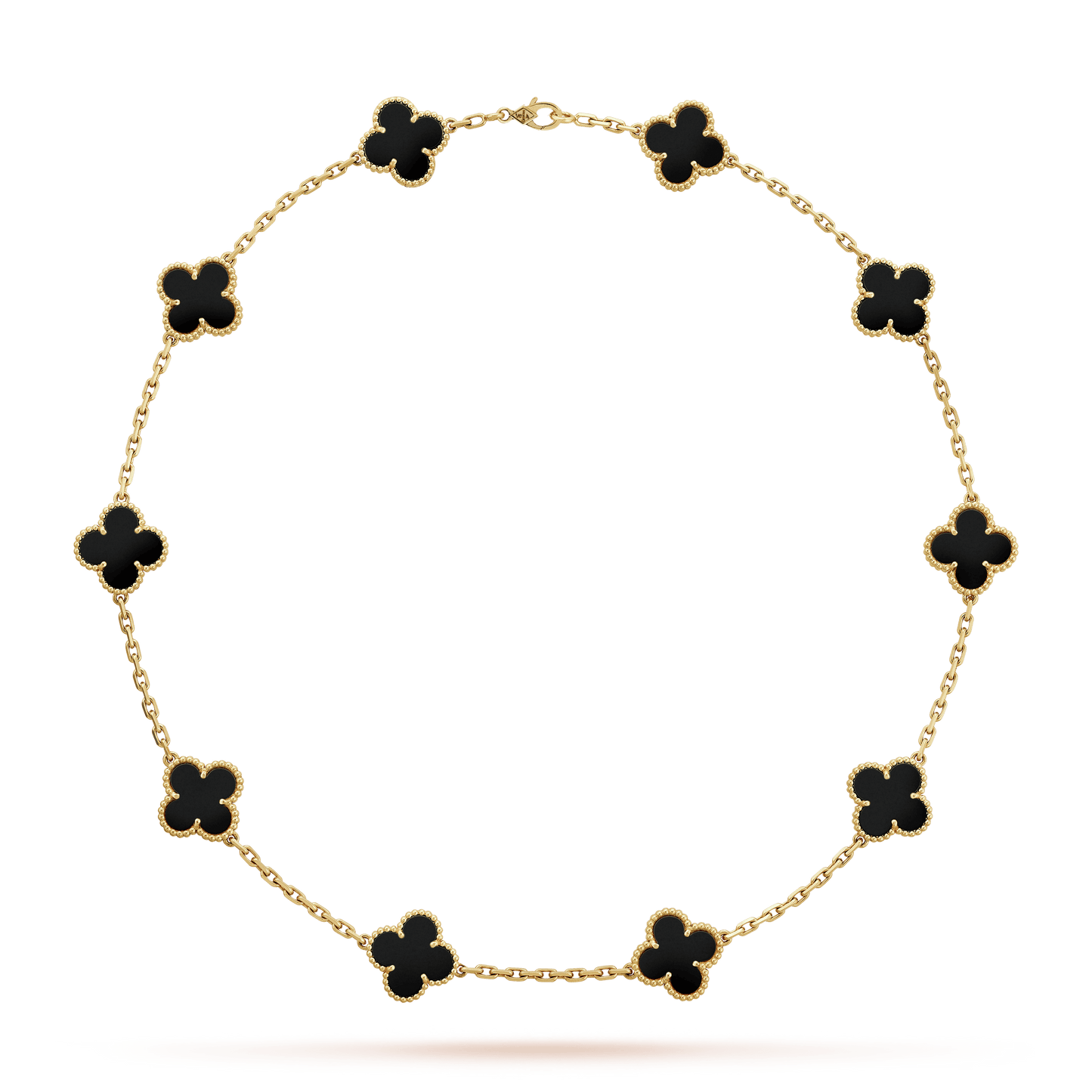 Vintage Alhambra Black 10 Motifs Clover Necklace