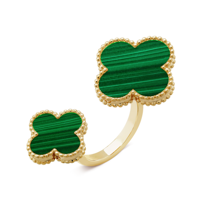 Magic Alhambra Malachite Clover Ring