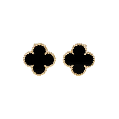 Vintage Alhambra Black Earrings