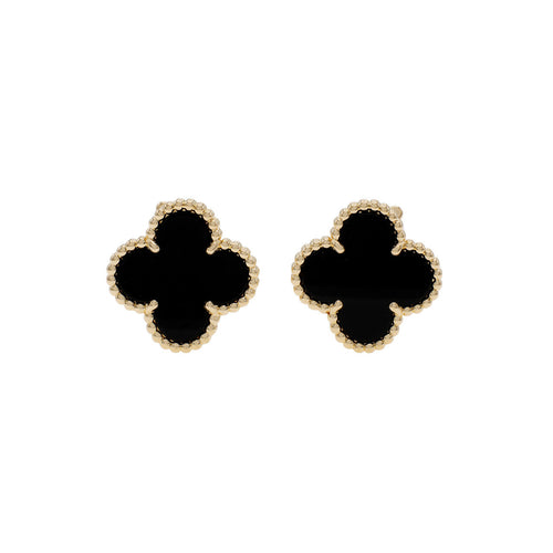 Vintage Alhambra Black Earrings