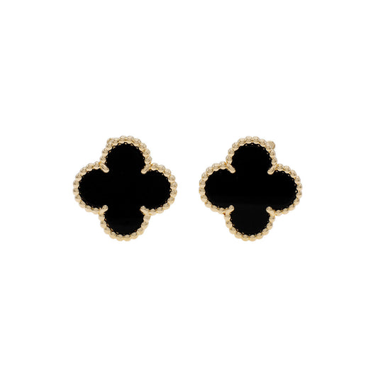 Vintage Alhambra Black Earrings