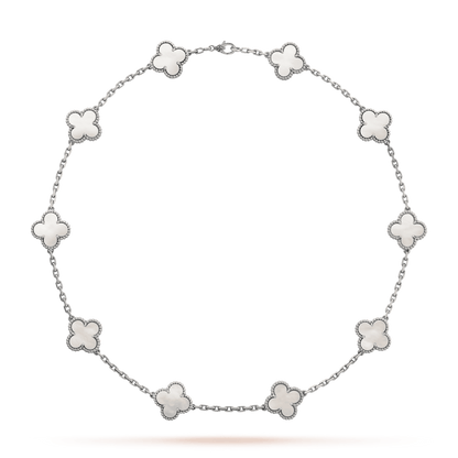 Vintage Alhambra Pearl 10 Motifs Necklace