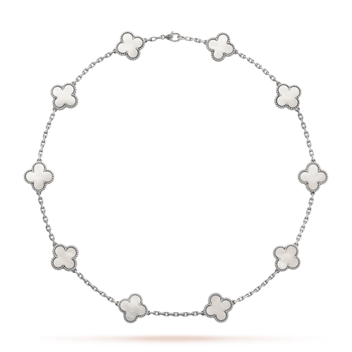 Vintage Alhambra Pearl 10 Motifs Necklace