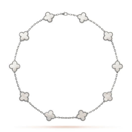 Vintage Alhambra Pearl 10 Motifs Necklace