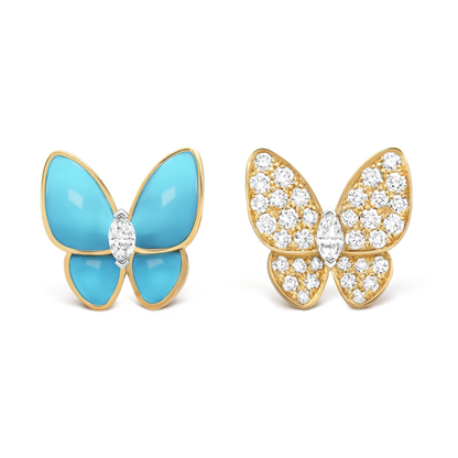 Two Butterfly Turquoise Earrings