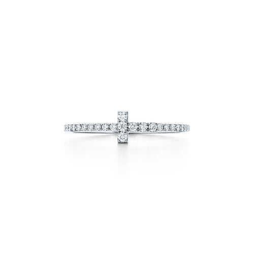 T Diamond Wire Ring