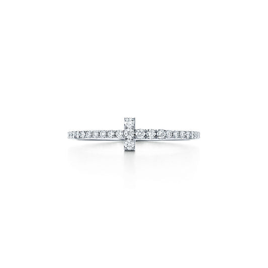 T Diamond Wire Ring