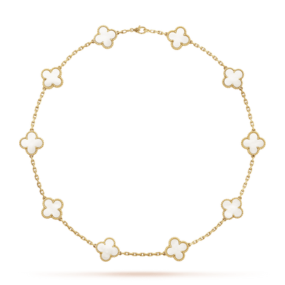 Vintage Alhambra Pearl 10 Motifs Necklace