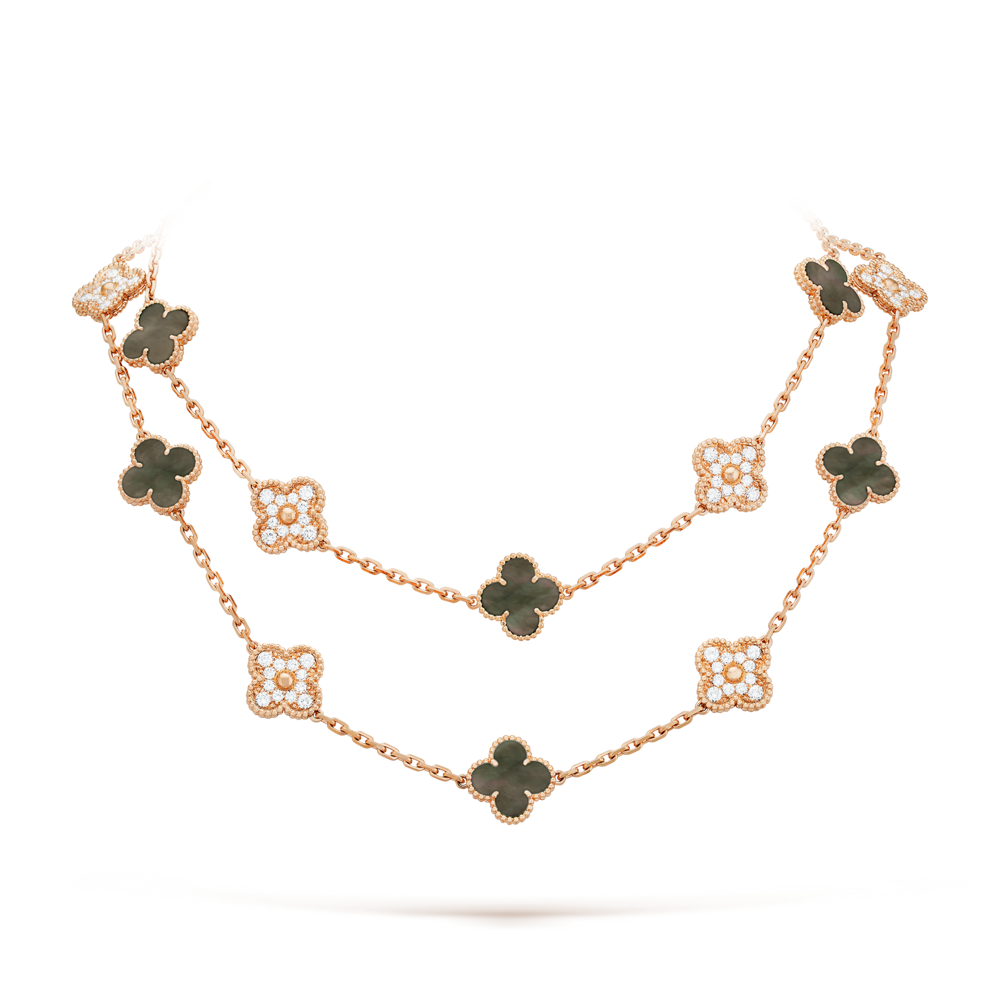 Vintage Alhambra 20 Motifs Long Necklace