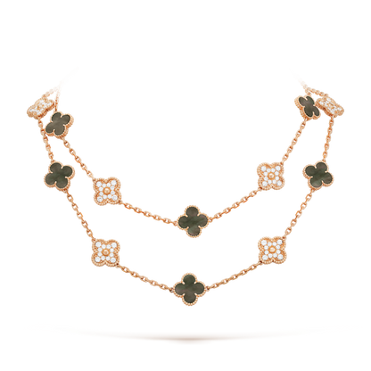 Vintage Alhambra 20 Motifs Long Necklace