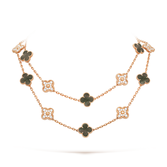 Vintage Alhambra 20 Motifs Long Necklace