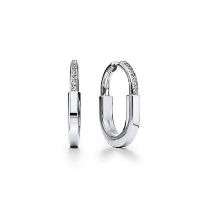 T Lock Diamonds Medium Earrings