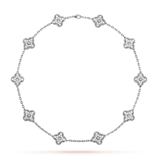 Vintage Alhambra Diamonds 10 Motifs Necklace