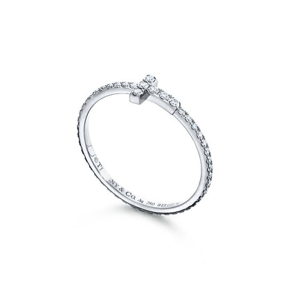 T Diamond Wire Ring