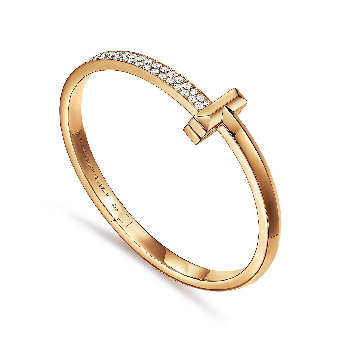 T1 Wide Diamond Hinged Bracelet