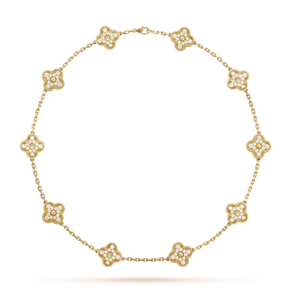 Vintage Alhambra Diamonds 10 Motifs Necklace