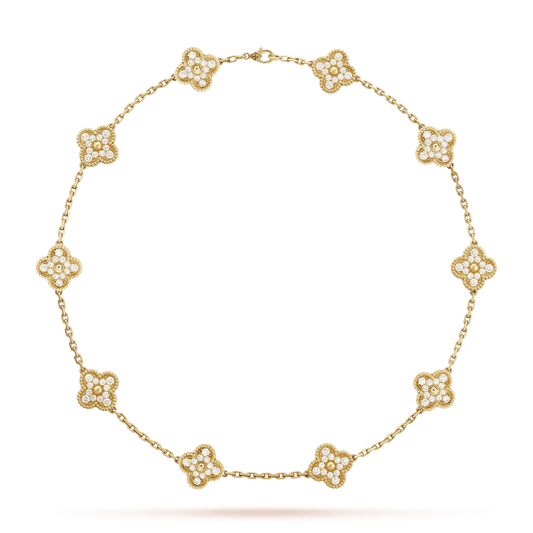 Vintage Alhambra Diamonds 10 Motifs Necklace