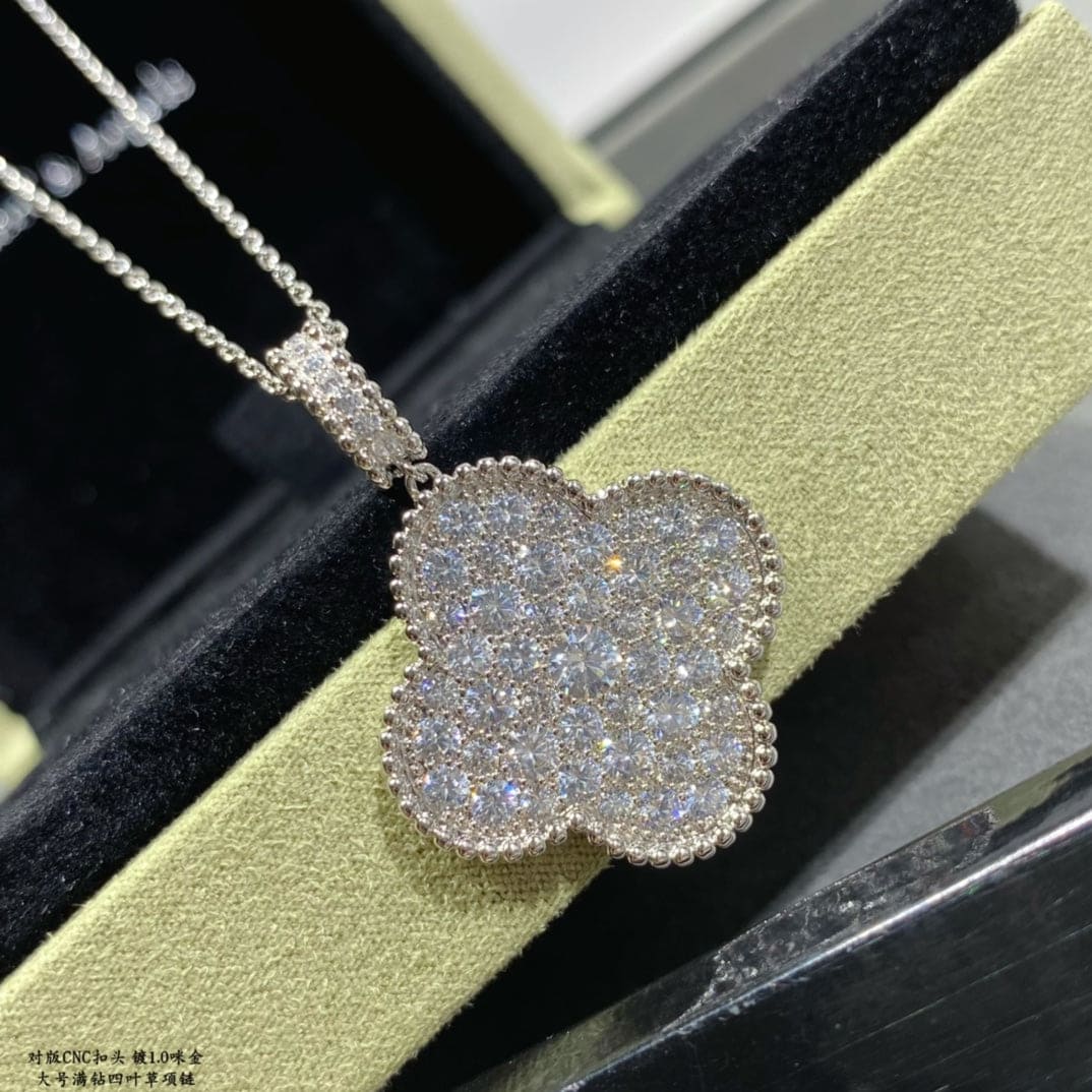 Magic Alhambra One Motifs Diamonds Clover Necklace