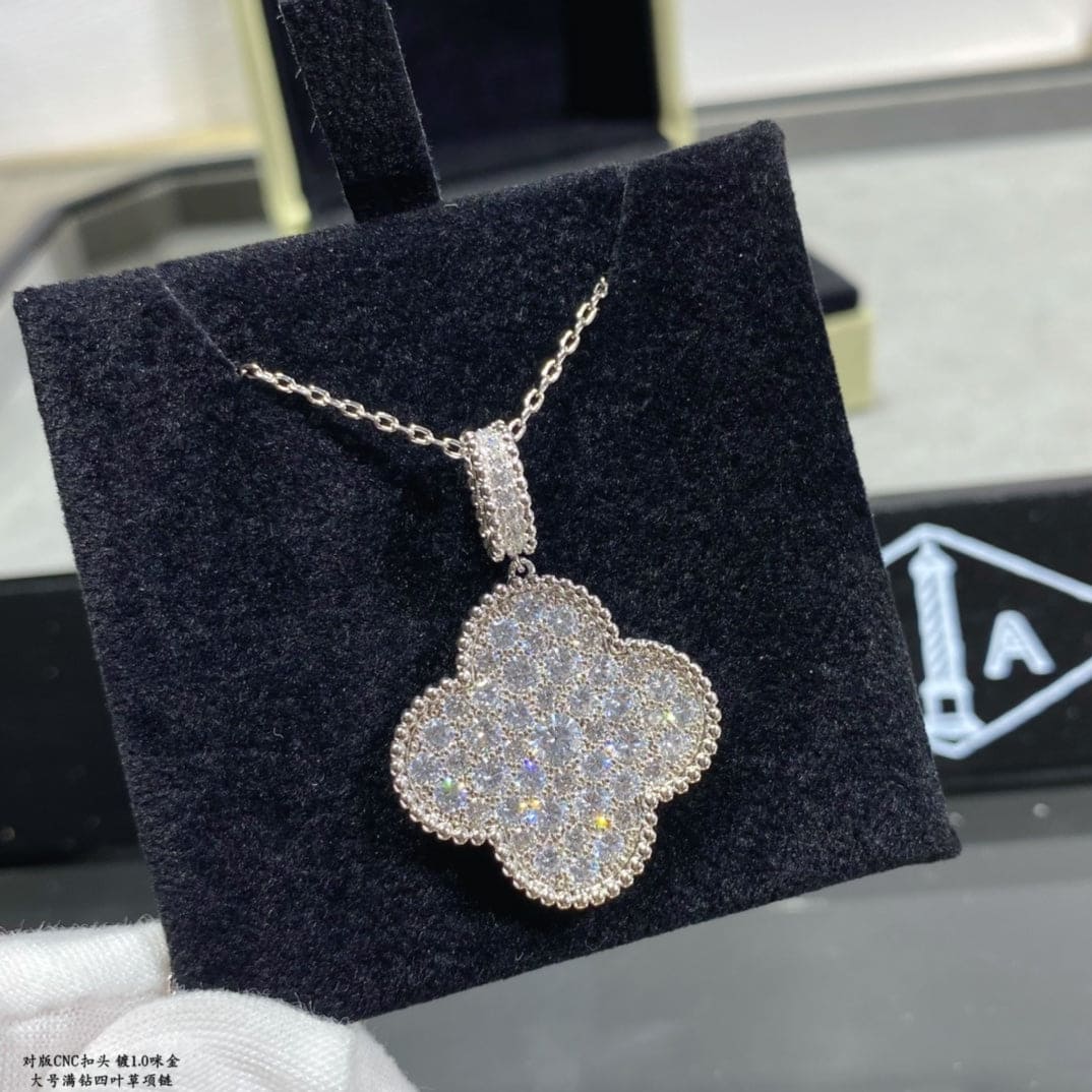 Magic Alhambra One Motifs Diamonds Clover Necklace