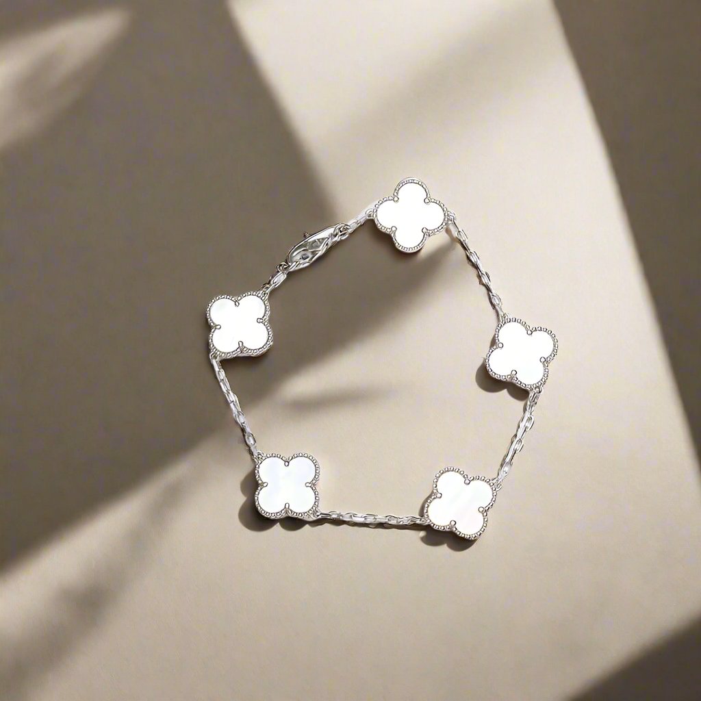 Vintage Alhambra Five Motifs Pearl Bracelet