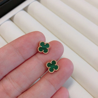 Vintage Alhambra Five Motifs Malachite Clover Bracelet