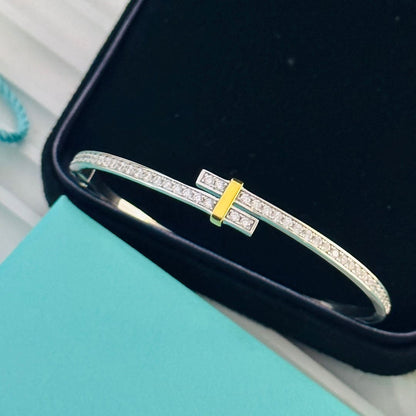 T Edge Hinged Bypass Bangle Bracelet