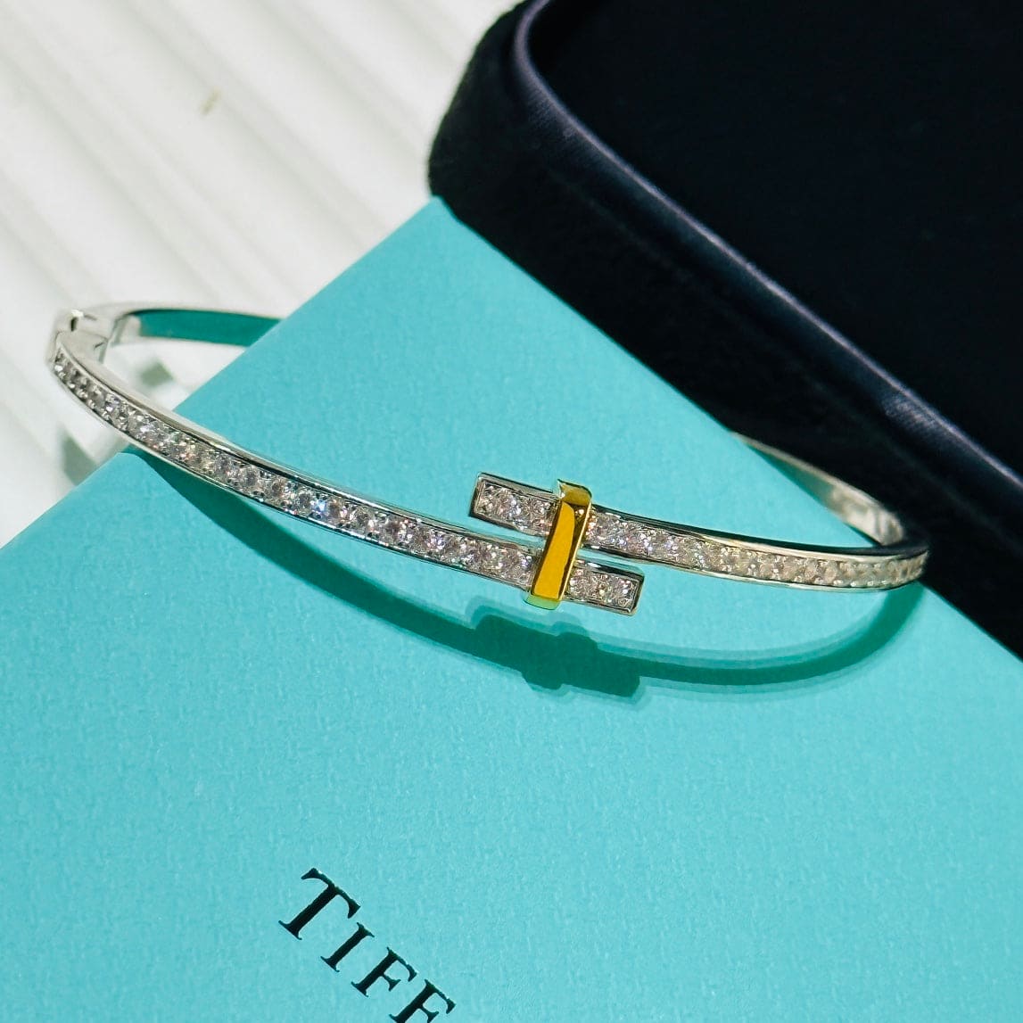 T Edge Hinged Bypass Bangle Bracelet