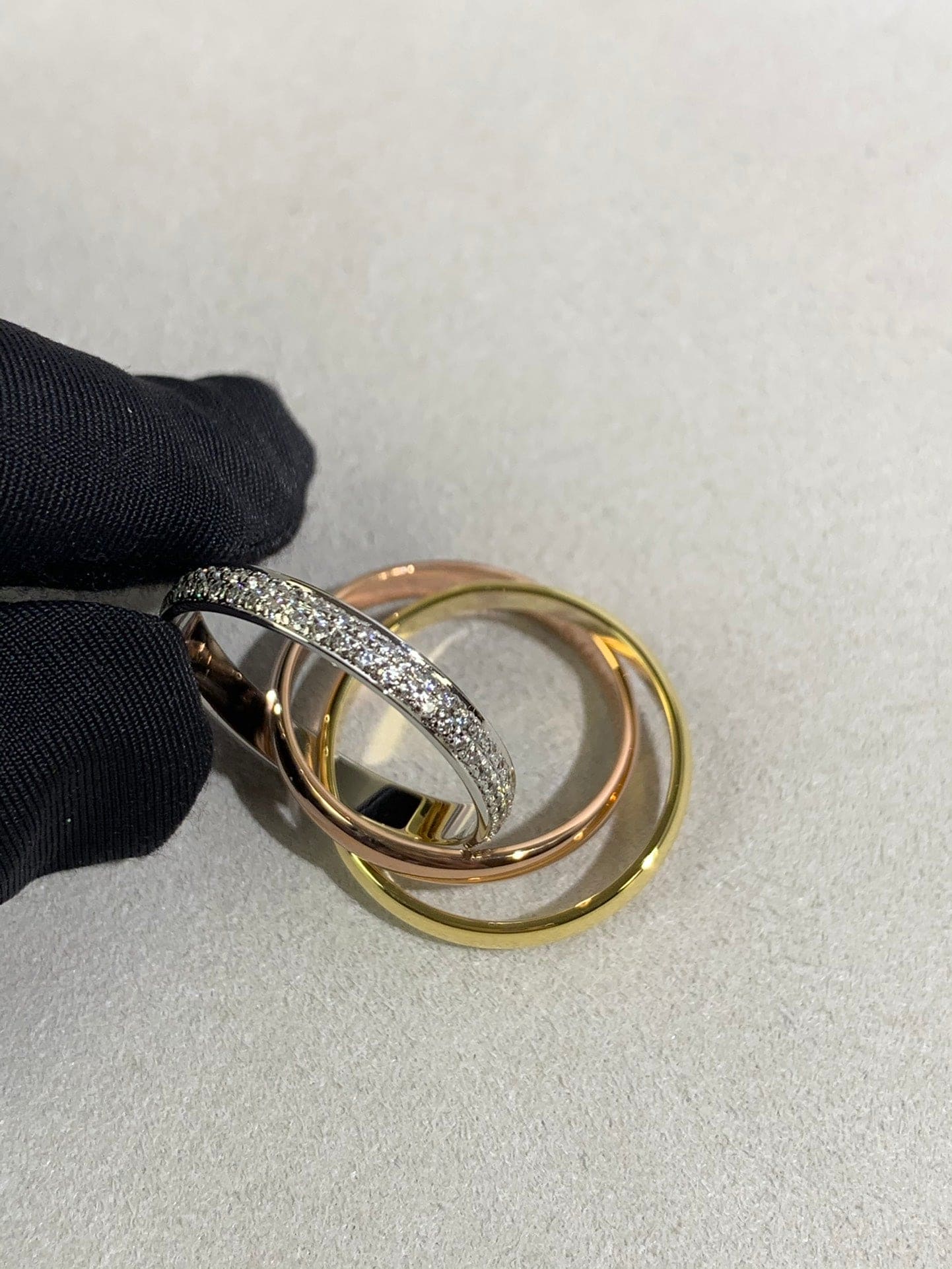 Trinity Pave Diamond Ring