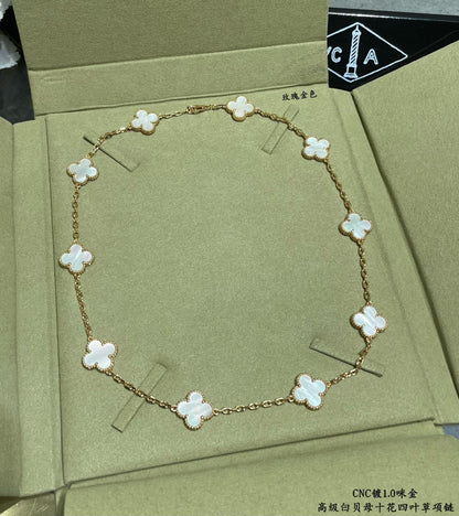 Vintage Alhambra Pearl 10 Motifs Necklace