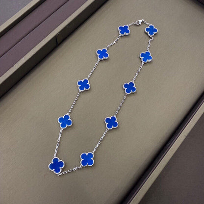 Vintage Alhambra Blue 10 Motifs Necklace