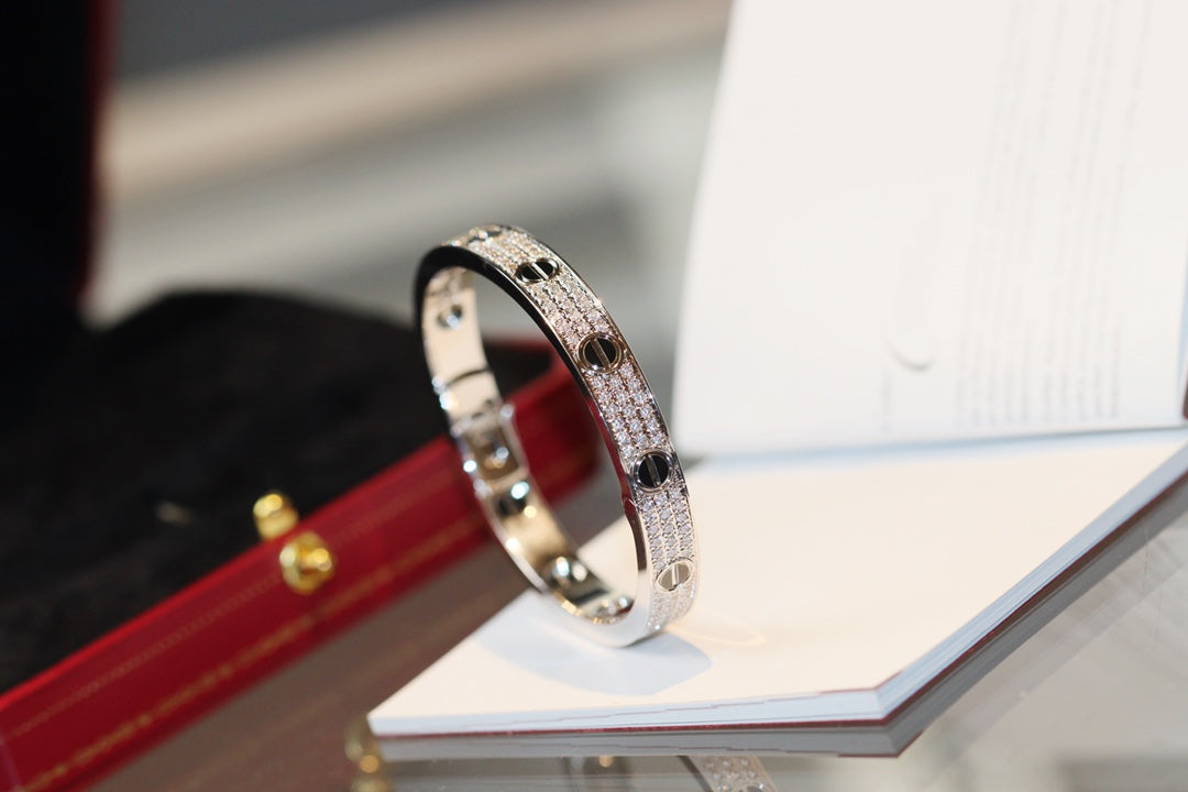 Diamond-paved Ceramic  Love Bracelet