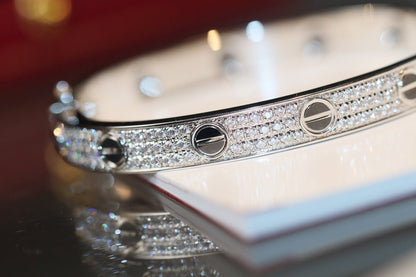 Diamond-paved Ceramic  Love Bracelet